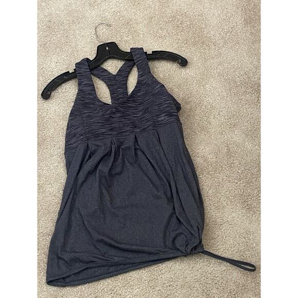 Lululemon Womens Power Technique Tank Top Gray Black Racerback Drawstring Size 8 - Picture 5 of 5